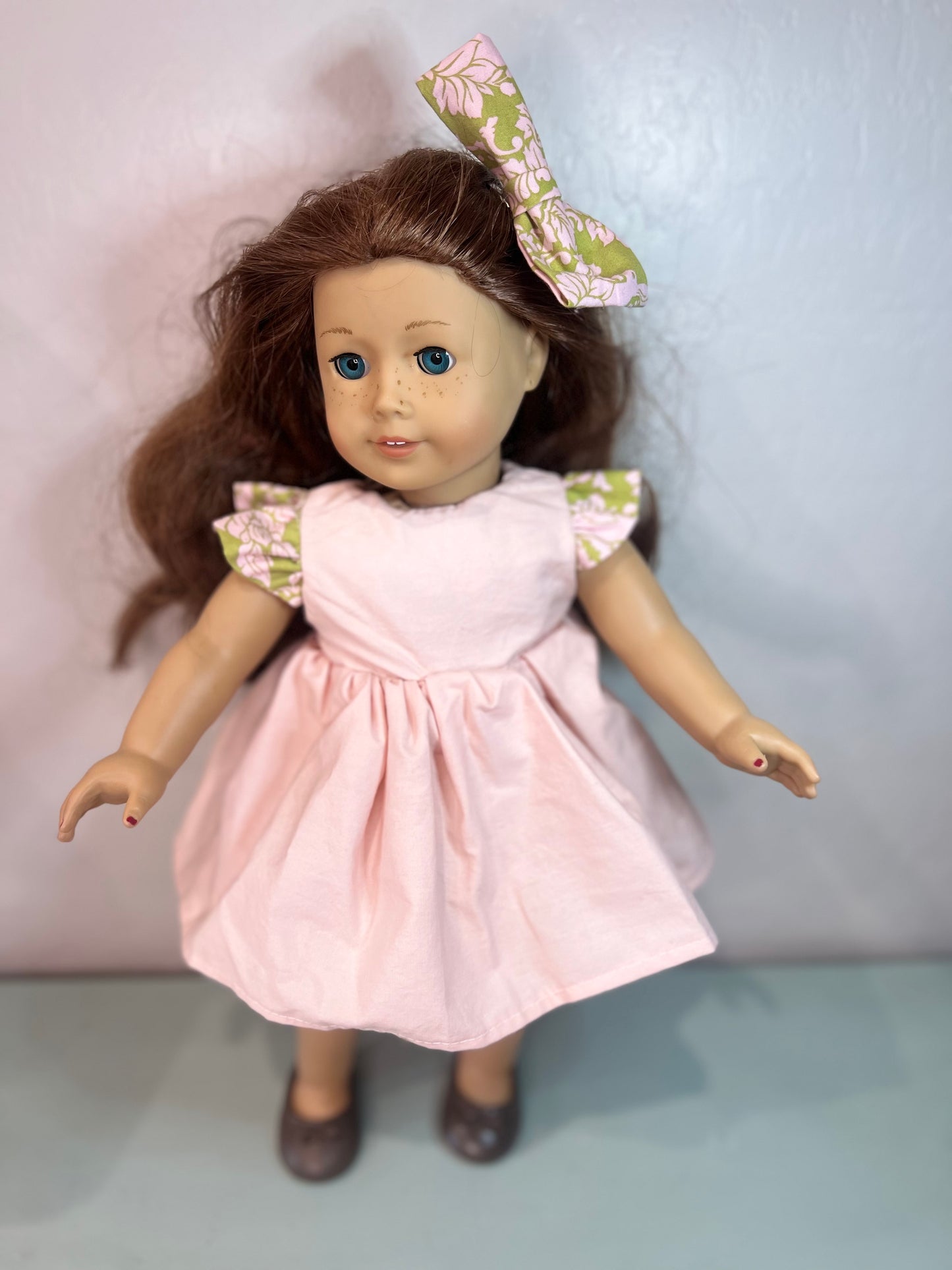 Handmade Spring Time Reversible 18” doll dress