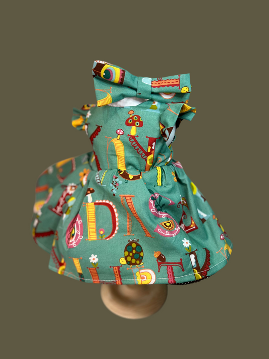 Handmade Reversible 18” doll dress