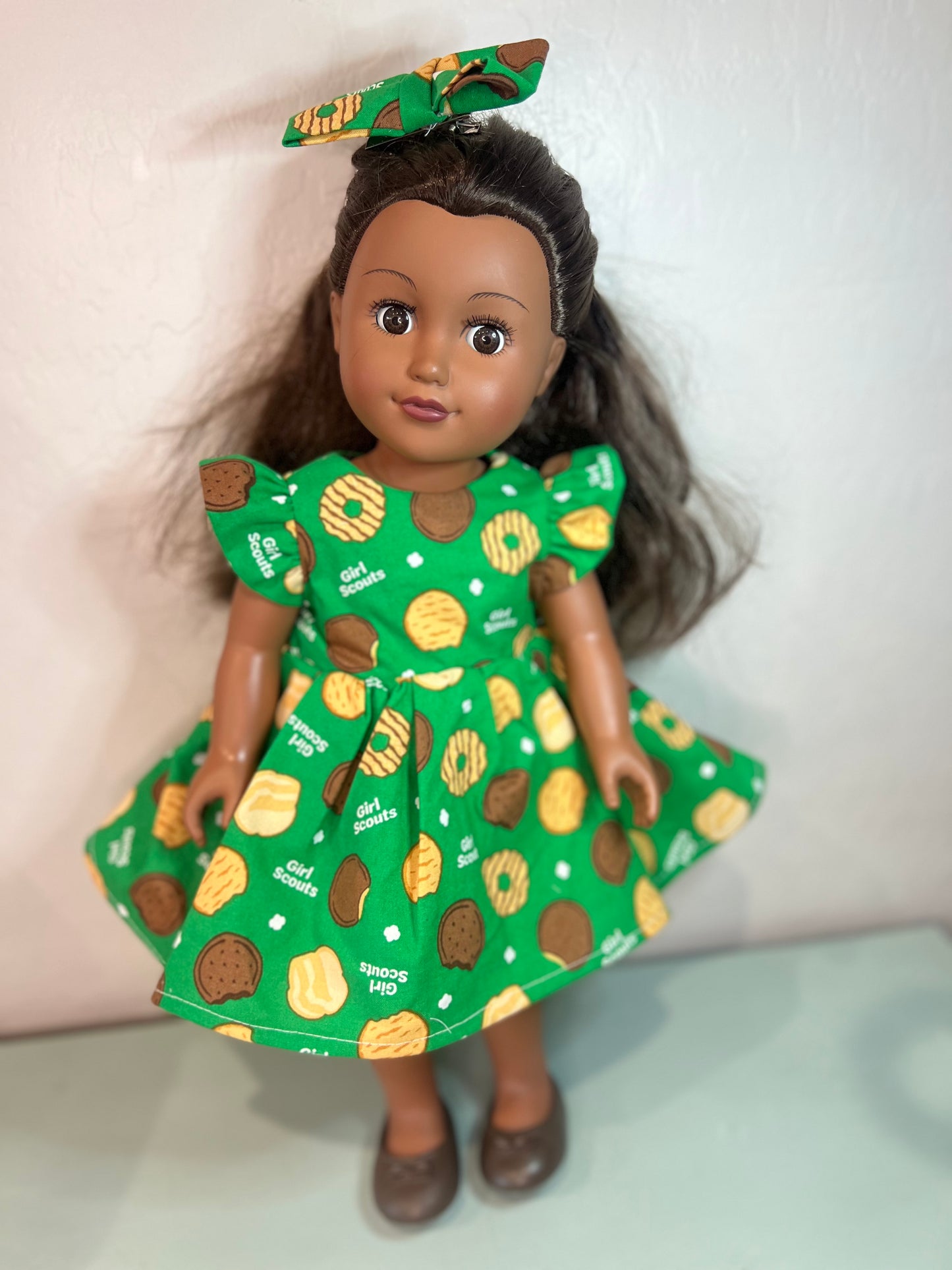 Handmade Reversible Girl Scouts 18” doll dress