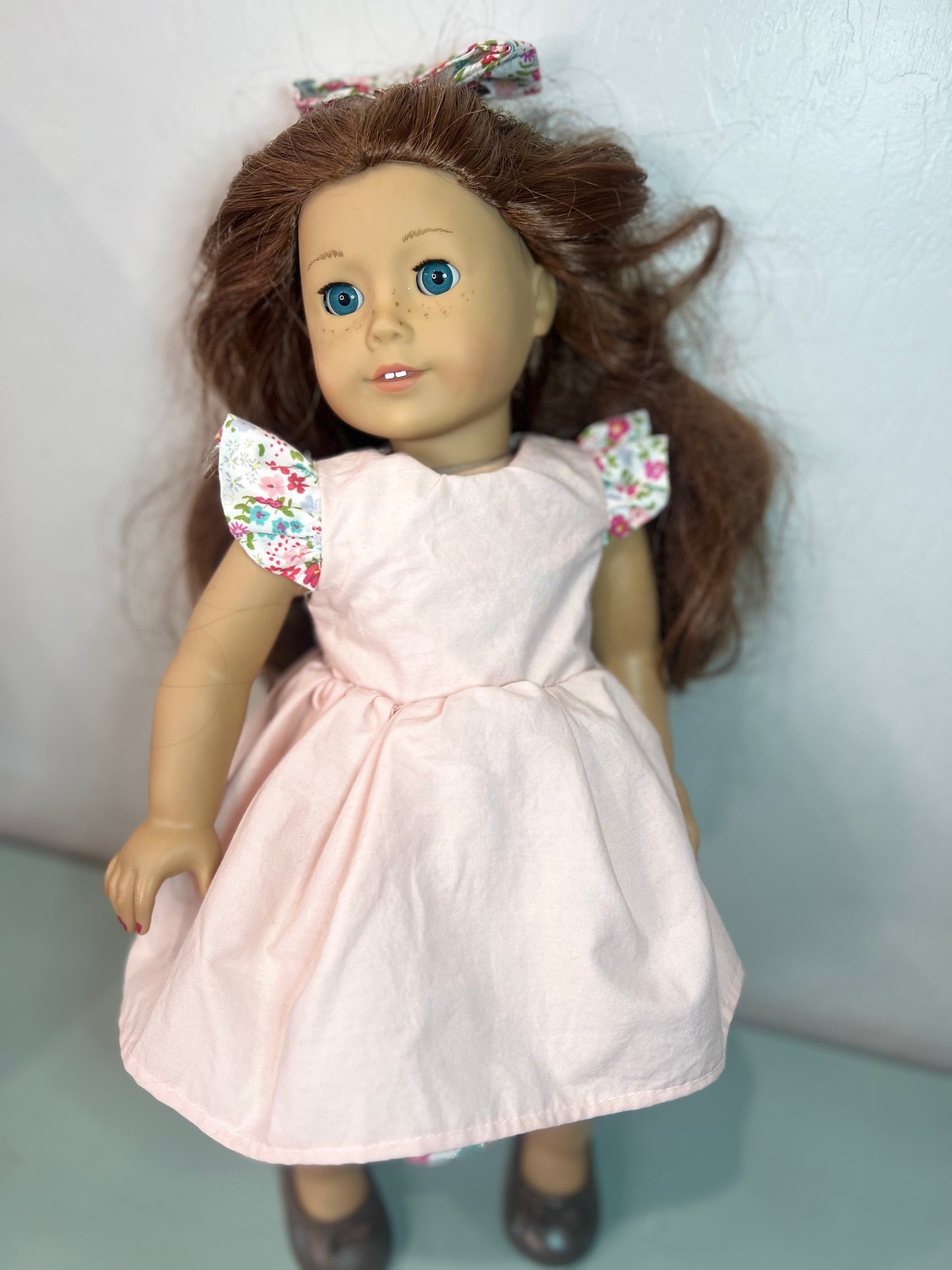 Handmade Spring Time Reversible 18” doll dress