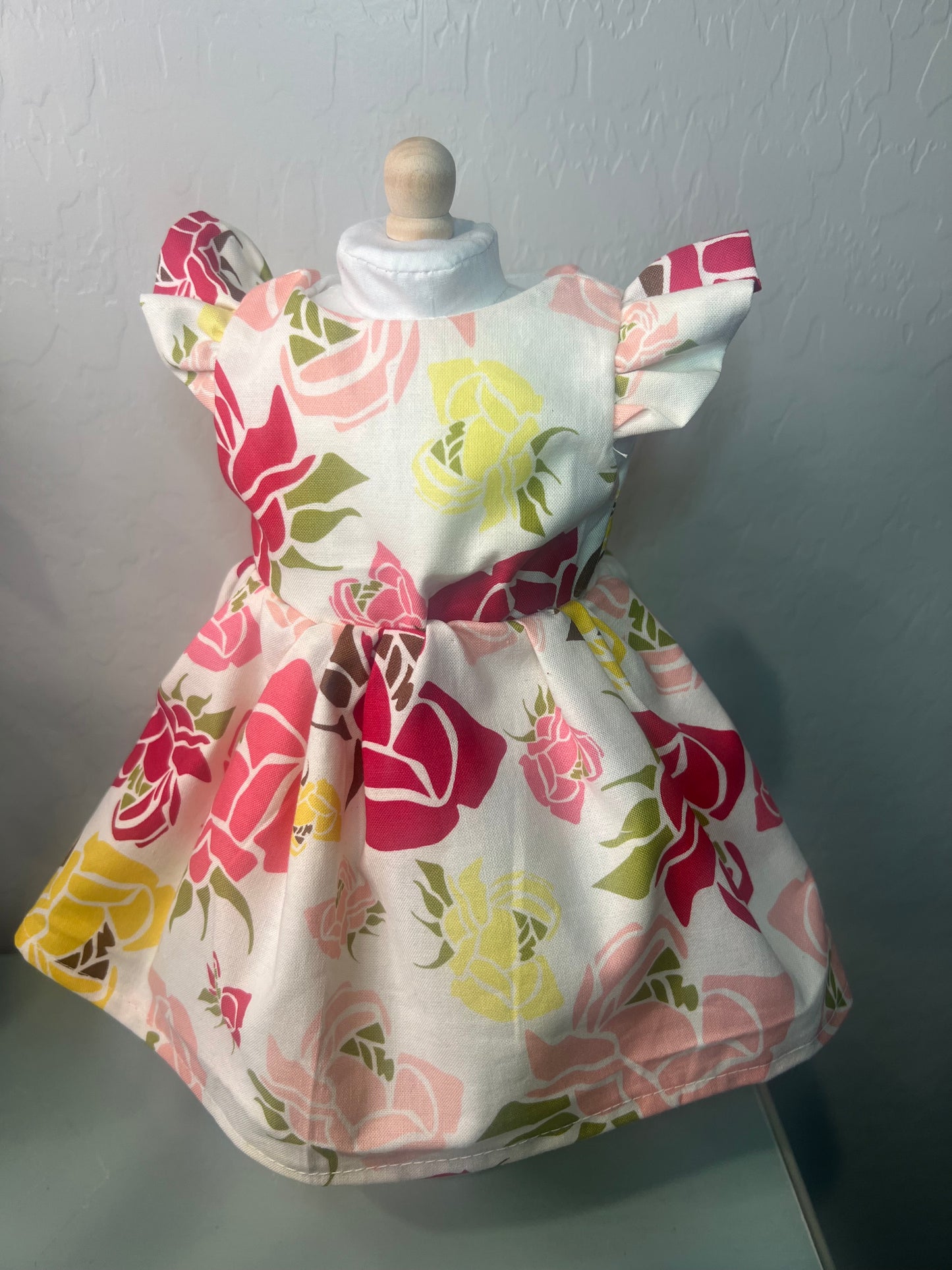 Handmade Spring Time Reversible 18” doll dress