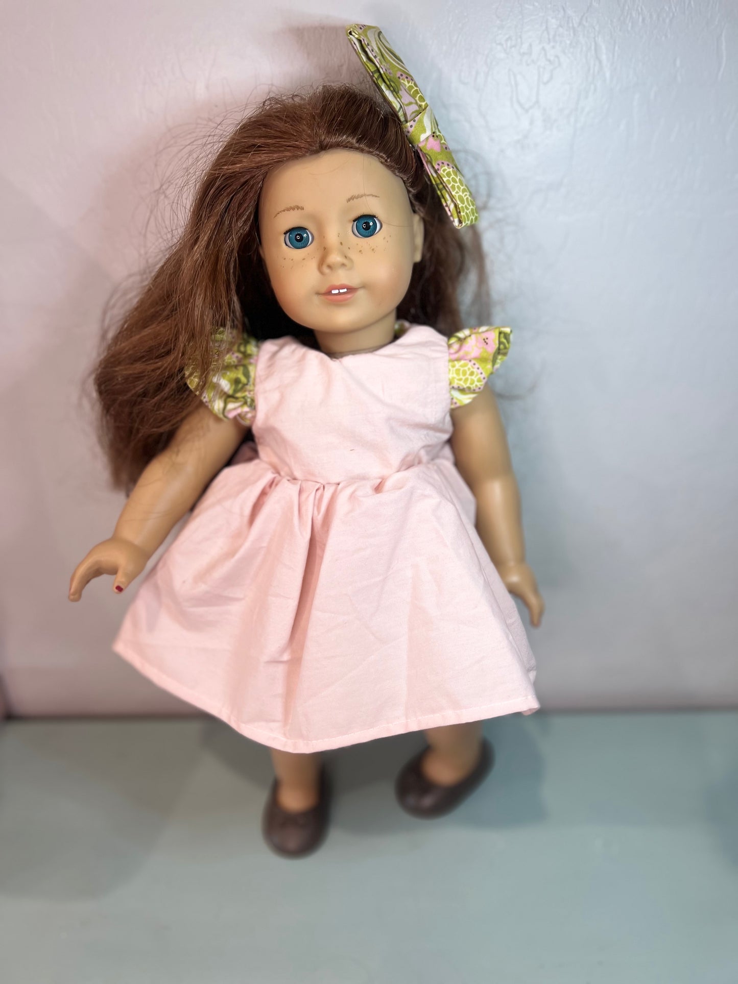 Handmade Spring Time Reversible 18” doll dress