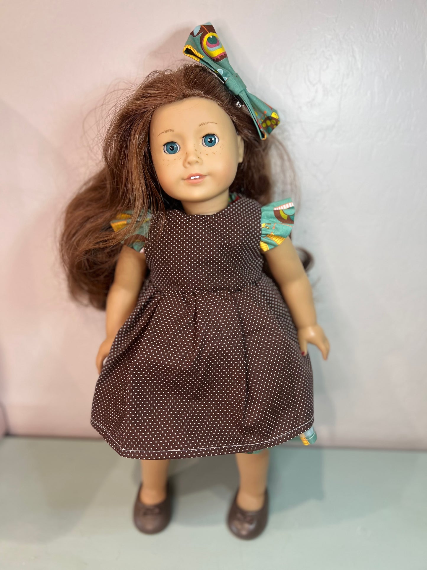 Handmade Reversible 18” doll dress